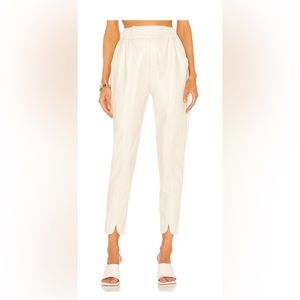Faux leather pants in coconut cream (from revolve)